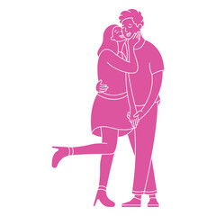 Silhouette cute couple