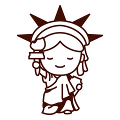 Statue of liberty cute stroke © Vexels