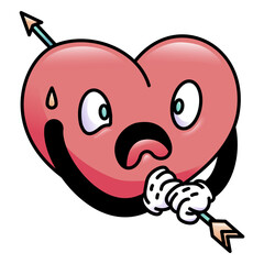 Surprised heart shot colored