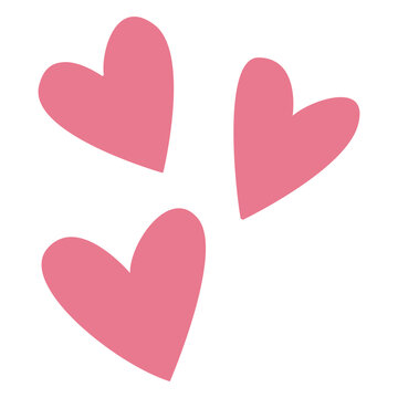 Valentine three hearts pink