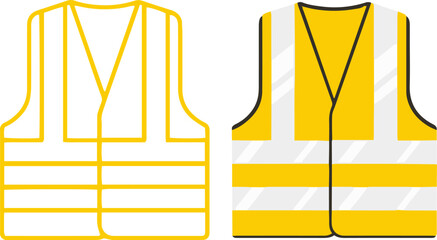 safety vest construction worker uniform flat vector icon design