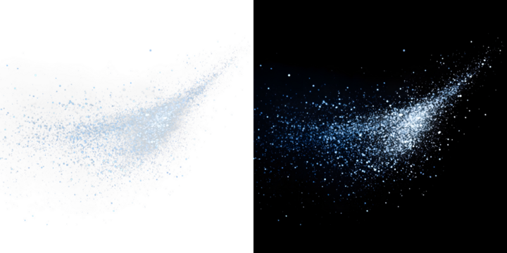 Isolated sparkling blue glitter dust overlay with abstract light effect on black background, Soft blue dust overlay, sparkling PNG adds festive luxury, Glow, star, swirl, christmas, gold glitter