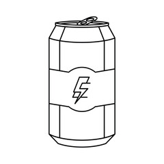 Outline of a soda can with a lightning bolt symbol on the label