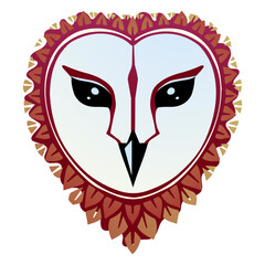 Barn owl face illustration