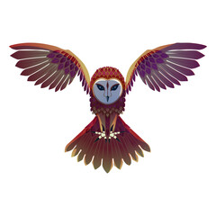 Obraz premium Flying barn owl illustration