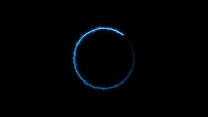 Glowing blue circle frame background illustration.	

