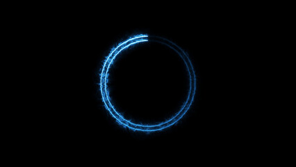 Fototapeta premium Glowing blue circle frame background illustration. 
