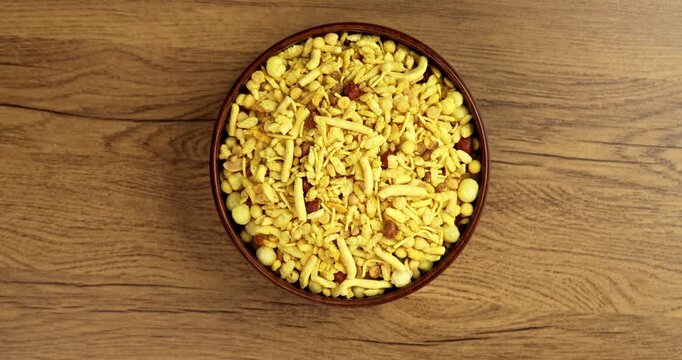 Bombay mix or Chanachur or Chiwda or farsan also known as khatta meetha chivda is an Indian snack mix, popular tea-time food from India