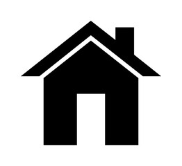 Simple house icon with chimney a vector illustration in flat design isolated on white background for real estate and construction