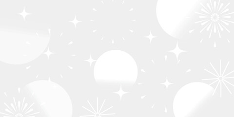 New year, Christmas and other celebration banner with white background for web design. Geometric element, shape, star, firework. Vector illustration.