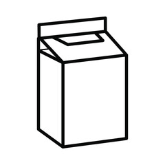 Simple outline drawing of a cardboard milk carton with a folded top