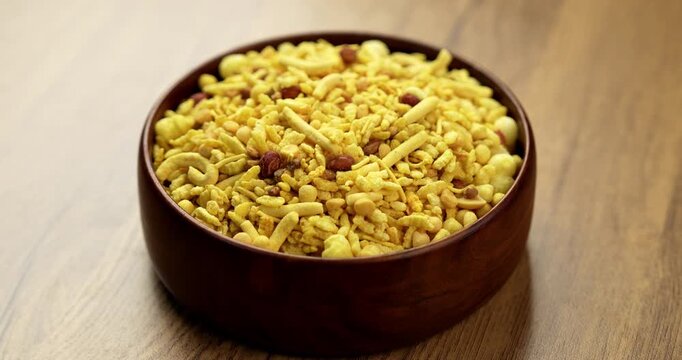Bombay mix or Chanachur or Chiwda or farsan also known as khatta meetha chivda is an Indian snack mix, popular tea-time food from India