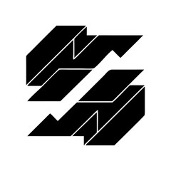 Abstract geometric shapes forming a symmetrical design on transparent background