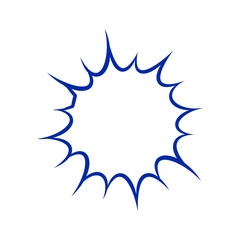 【Speech Bubble Icons】“Comic Burst Frame Outline – 漫画の効果線をイメージした白背景の集中線フレーム”