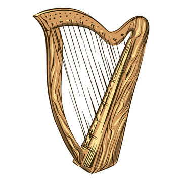 Celtic harp illustration