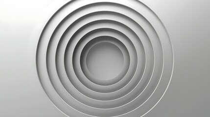 Obraz premium Abstract background of gray concentric circles creating a clean, modern, and futuristic tunnel effect.