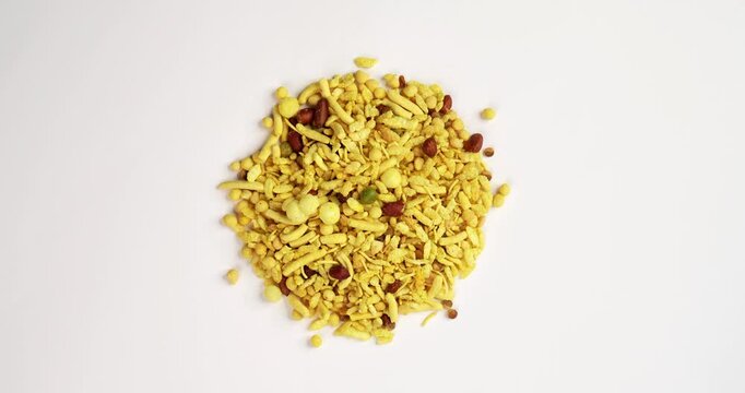 Bombay mix or Chanachur or Chiwda or farsan also known as khatta meetha chivda is an Indian snack mix, popular tea-time food from India