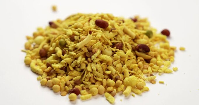 Bombay mix or Chanachur or Chiwda or farsan also known as khatta meetha chivda is an Indian snack mix, popular tea-time food from India