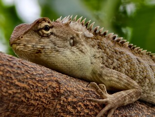 close-up of forest lizard
