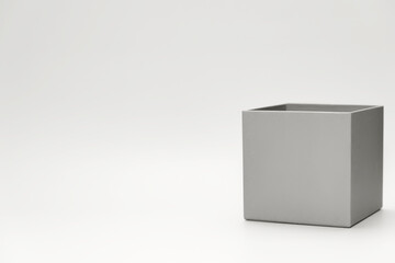 square box on empty background. Monochrome design mockup for female products color of 2026 year cloud white