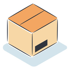 Cardboard box isometric