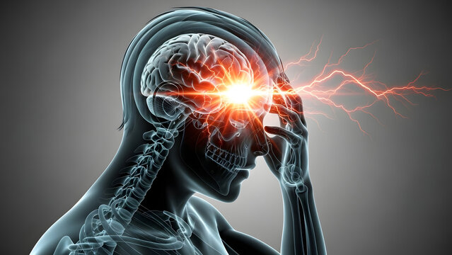 Severe Migraine Headache Pain Neurological Stress Illustration