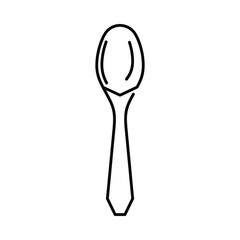 Simple outline drawing of a single spoon on a white background