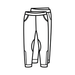Simple line drawing of two pairs of children s pants or trousers