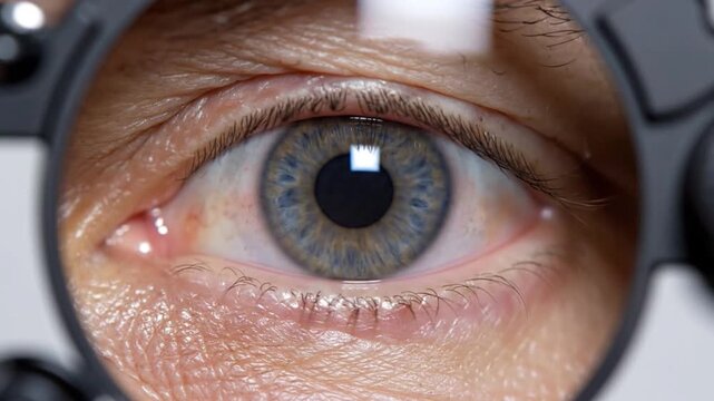 Eye exam close up: comprehensive eye health check and vision test with medical professional visit