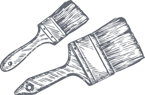 Vector illustration of an artist&rsquo;s paintbrush, symbolizing creativity and artistic expression. Ideal for design projects, decoration themes, creative tools, and art-related concepts.