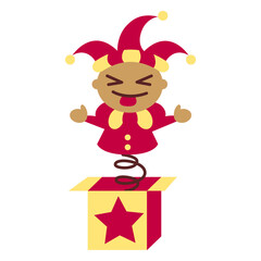 Jack in a box toy flat