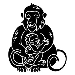 Monkey and her son flat