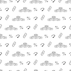 hand drawn business seamless pattern background