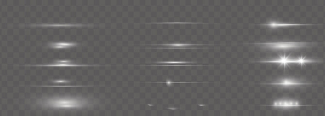 Set of spotlight shines on the stage, scene, podium. Bright lighting with spotlights. Spot lighting of the stage. Lens flash light effect from a lamp or spot.