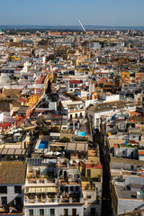 scenes of the medieval city of Seville spain