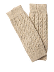 Cozy cable knit leg warmers in a natural cream color perfect for winter fashion and warmth isolated on transparent background