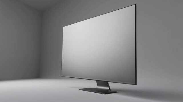 stylish LED LCD TV screen displayed on a clean background. The large computer monitor panel appears realistic and sharp, shown as a blank template with smooth edges