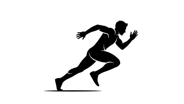 Running man silhouette vector illustration for athlete fitness and sport competition design