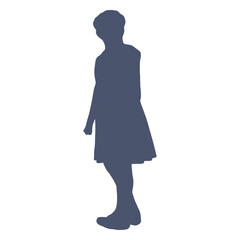 Girl looking back silhouette