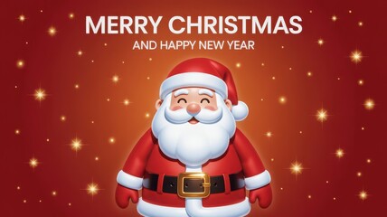 Merry christmas and happy new year with santa claus
