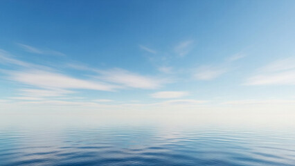 Calm ocean water and blue sky background for relaxation and meditation use