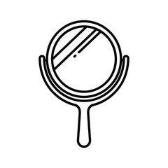 Handheld Round Mirror Outline Icon