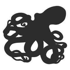 Realistic octopus silhouette