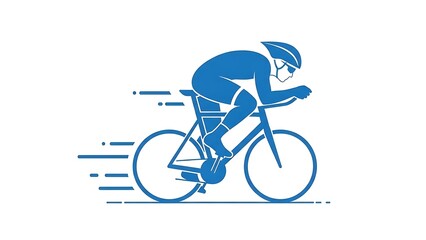 Illustration of cyclist on bicycle racing sport cycling athlete competition speed challenge ride