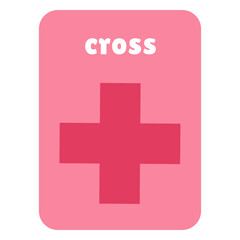 Obraz premium Cross shape flashcard