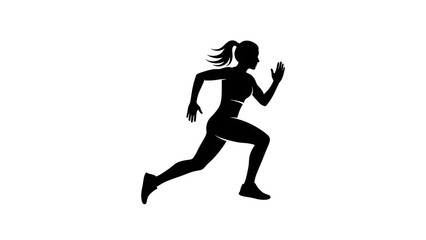 Fototapeta premium Woman running silhouette vector illustration for fitness and sports activities design needs