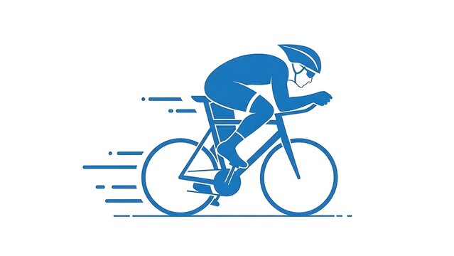 Illustration of cyclist on bicycle racing sport cycling athlete competition speed challenge ride