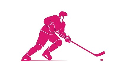 Obraz premium Hockey player vector illustration for sports design and fan merchandise hockey stick puck