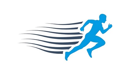 Obraz premium Running man silhouette vector illustration for speed and motion concept design graphic art