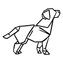 Origami dog stroke